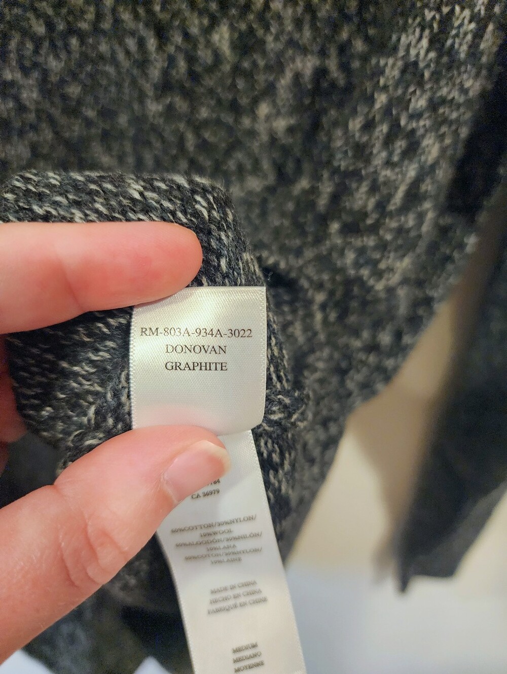 Mens Rails Donovan Sweater In Graphite - Picture 6 of 8